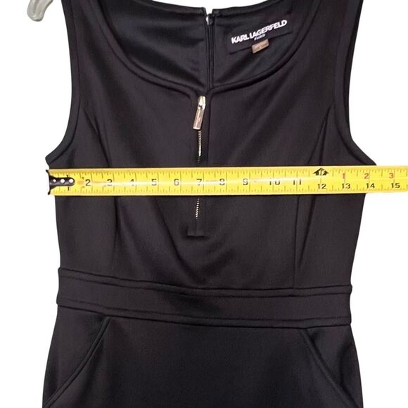 Karl Lagerfeld Paris Dress Womens 4 Sleeveless Sheath Zipper Pockets Career Work - Picture 3 of 12